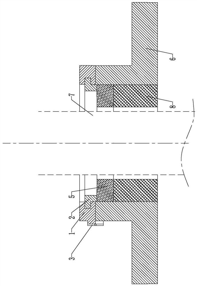 Fixing device for oil seal of rear axle swing frame of mining load wagon