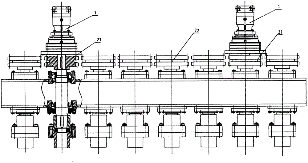 Chain transmission type ridge crushing box