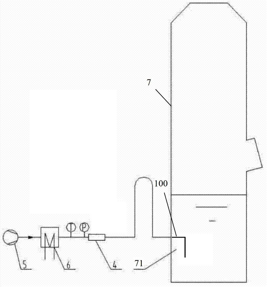 Conveying device of dry type desulfurizing agent