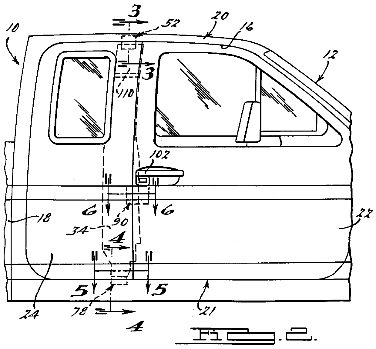 Door assembly for pick-up trucks