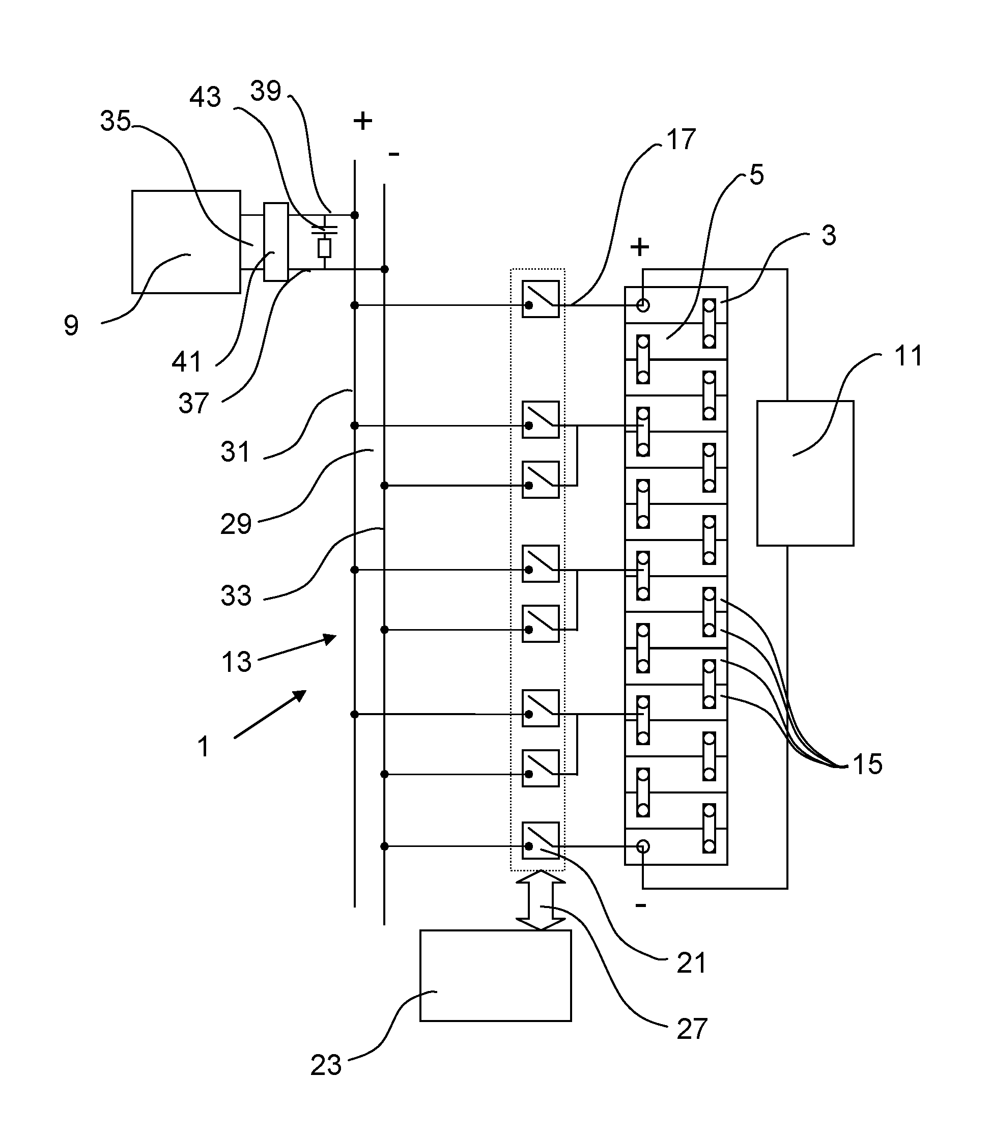 Current diverting device, a method and a computer program product