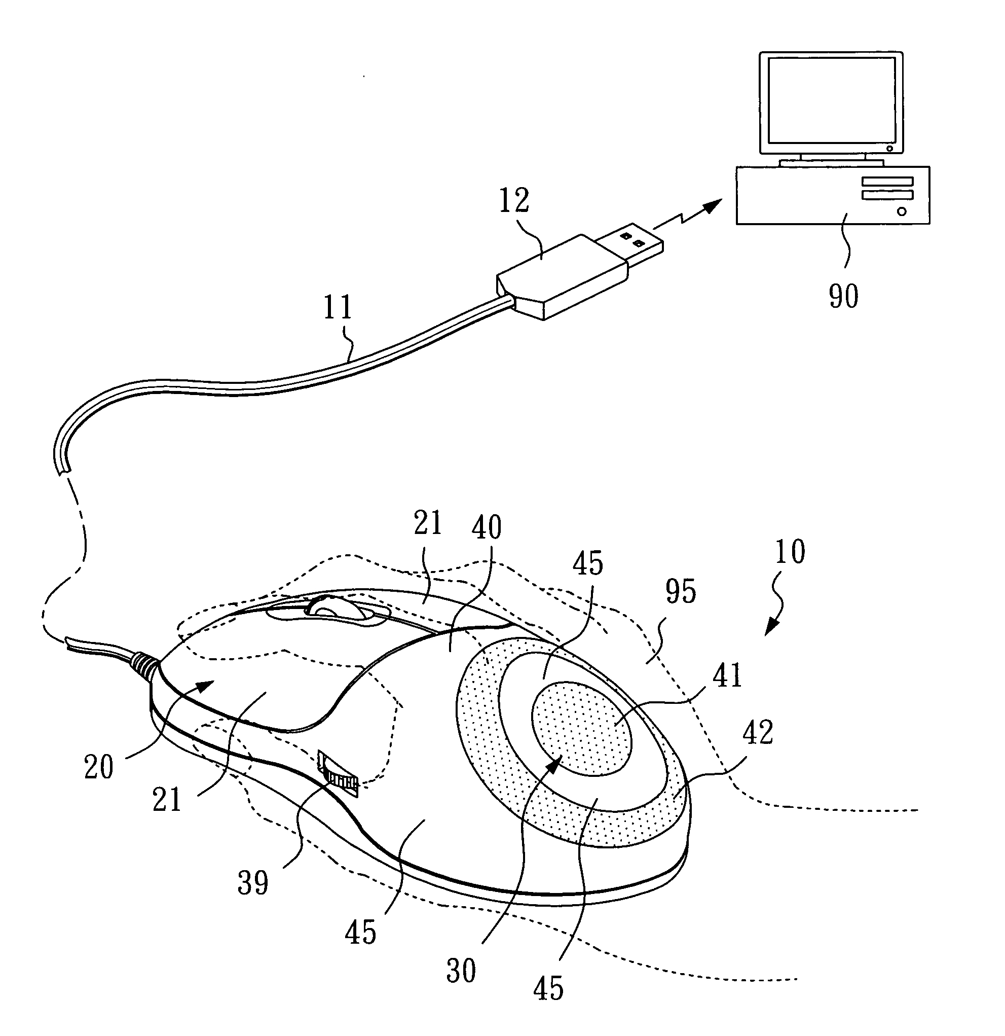 Computer mouse with transcutaneous electro nerve stimulation capabilities