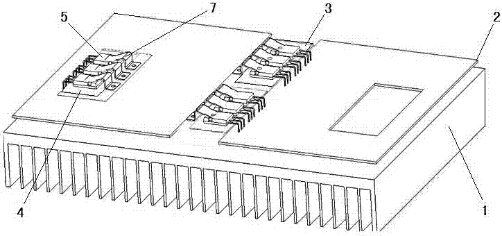 A pressing and fixing component for packaging transistors