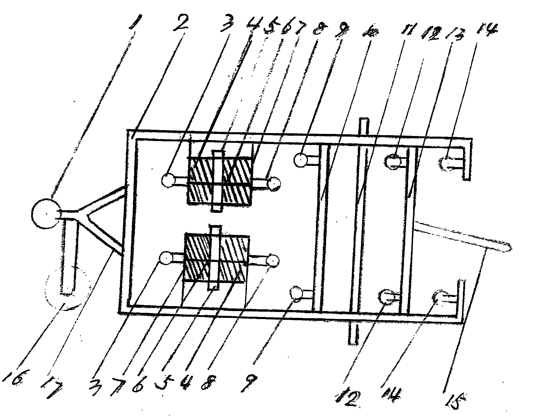 Hand-held tractor-propelled seeding, fertilizer-applying and membrane cloth covering machine