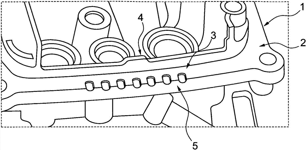 Housing having a deformation area for pressure equalization and arrangement of a sealing element in the housing