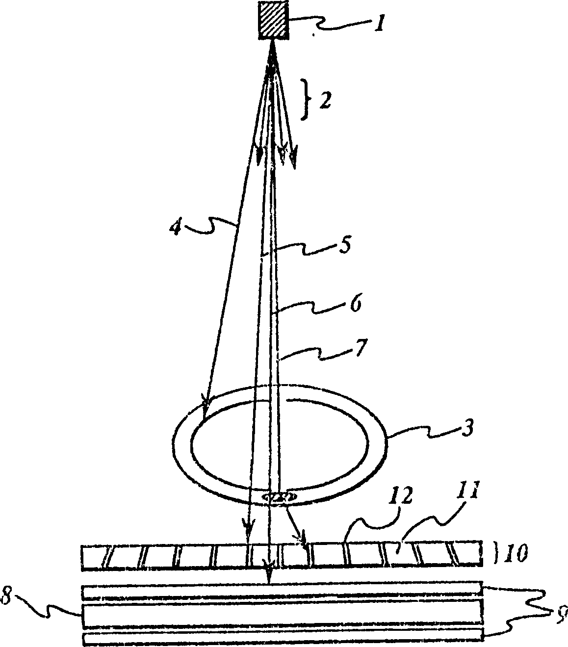 Anti-scattering X-ray grid plate device for medical diagnosis x-ray imaging device and method for producing grid plate