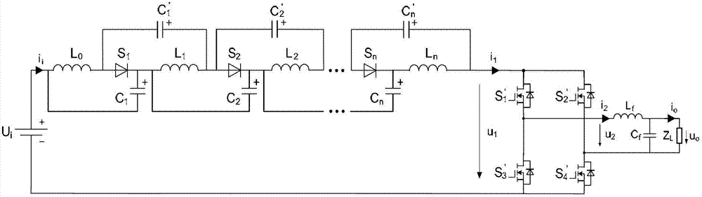 Single-level single-phase large-step-up-ratio cascade connection voltage type convertor of quasi impedance source