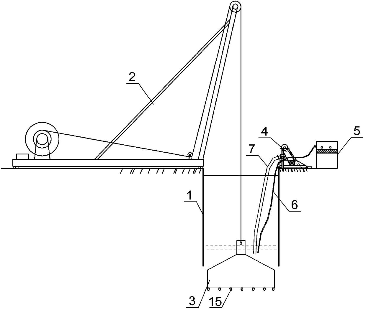 Novel percussion drill reverse circulation pile foundation drilling device and construction method