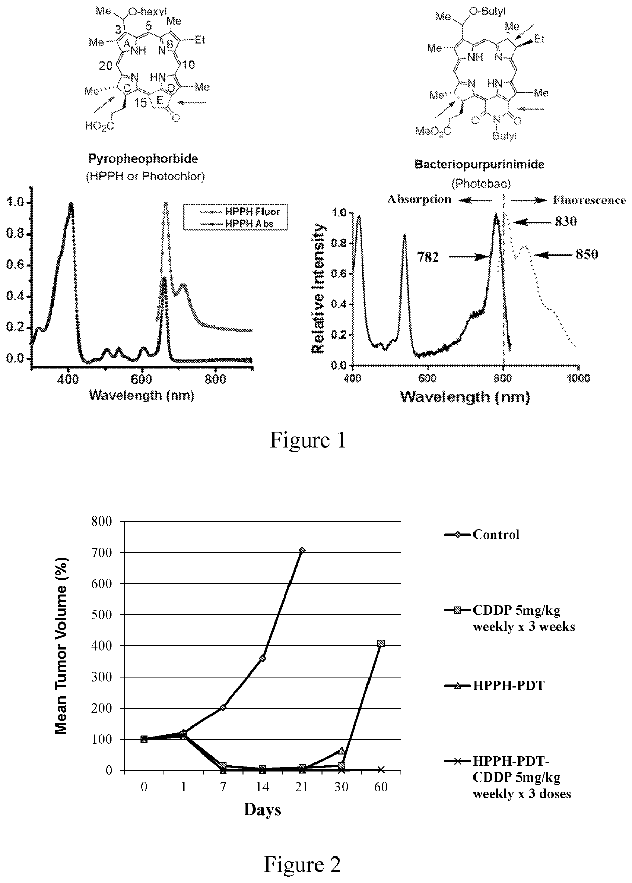 Near infrared (NIR) photodynamic therapy (PDT) in combination with chemotherapy