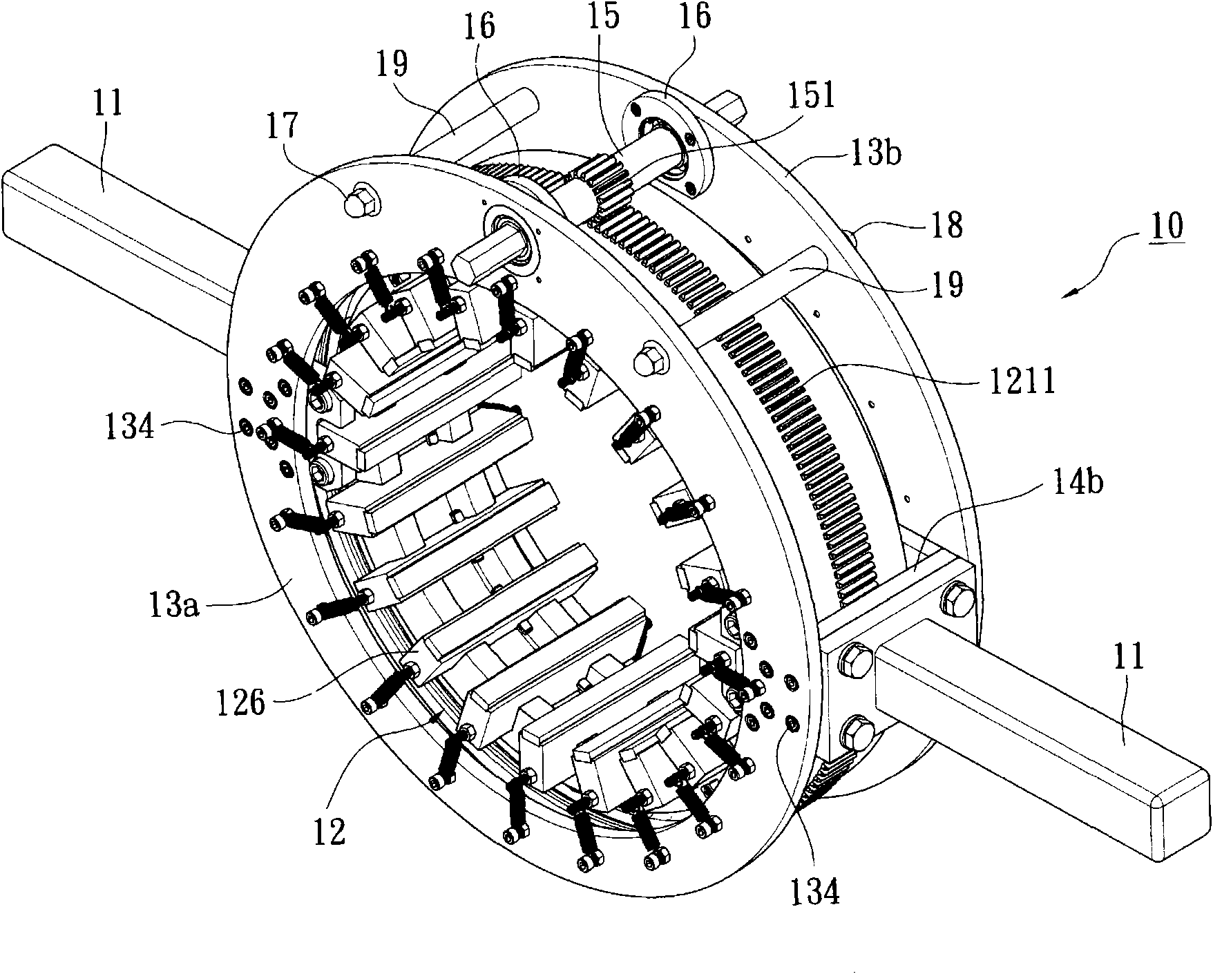 Multi-claw type external diameter grinding device