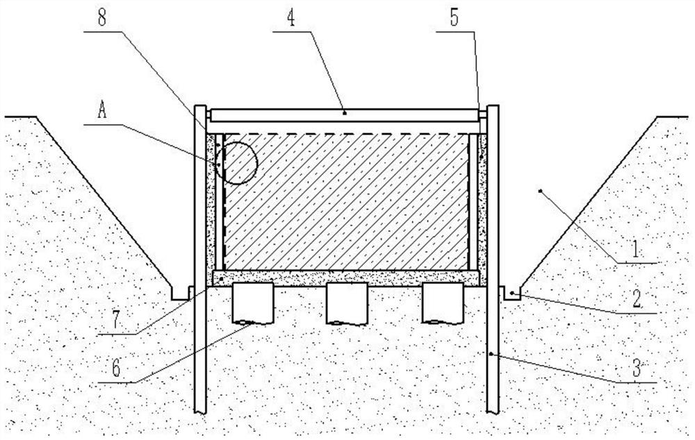 Construction method for pouring bearing platform by adopting reverse mounting form boards in narrow space