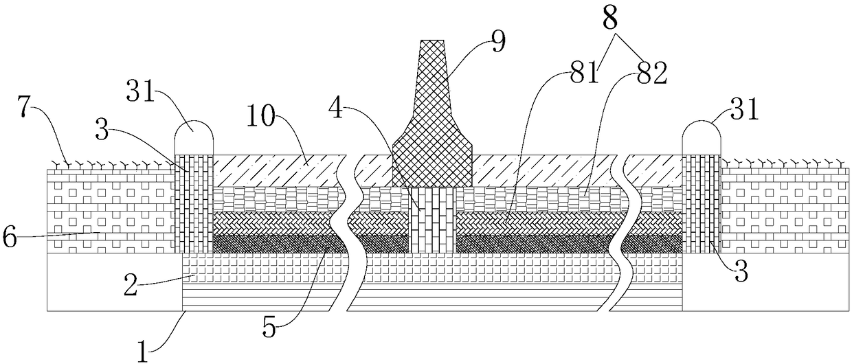 Construction method for road surface water stabilizing layer and ancillary project