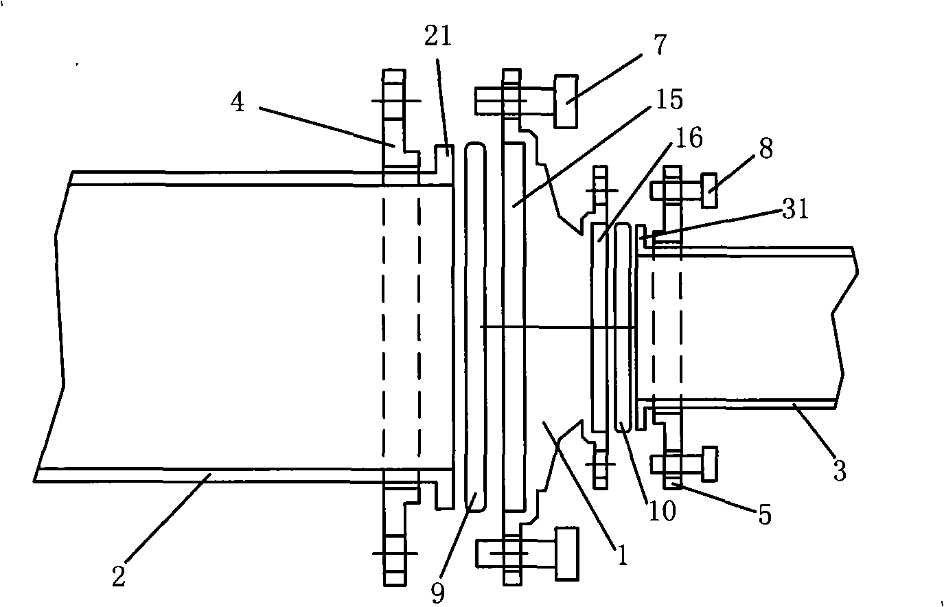 Flange for connecting conveyer pipe