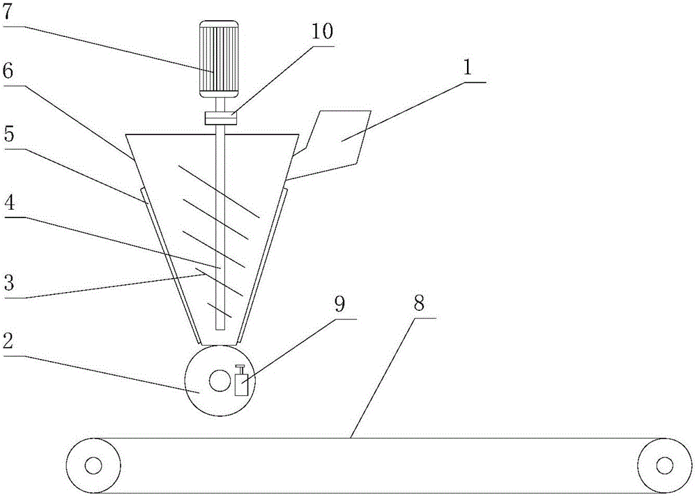Salt spreading device for salted meat products