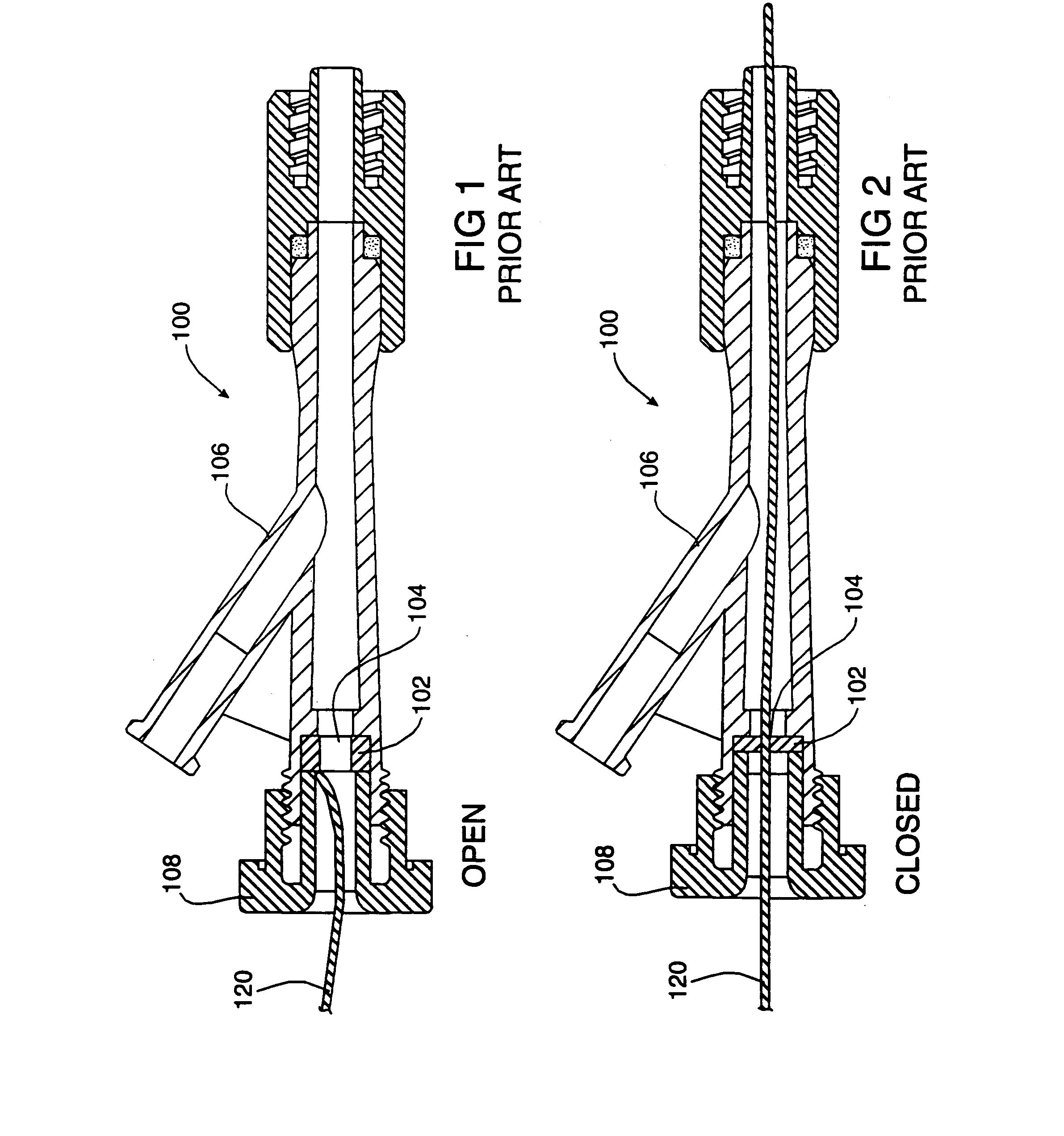 Valved connector with closure operated by axial movement of the valve