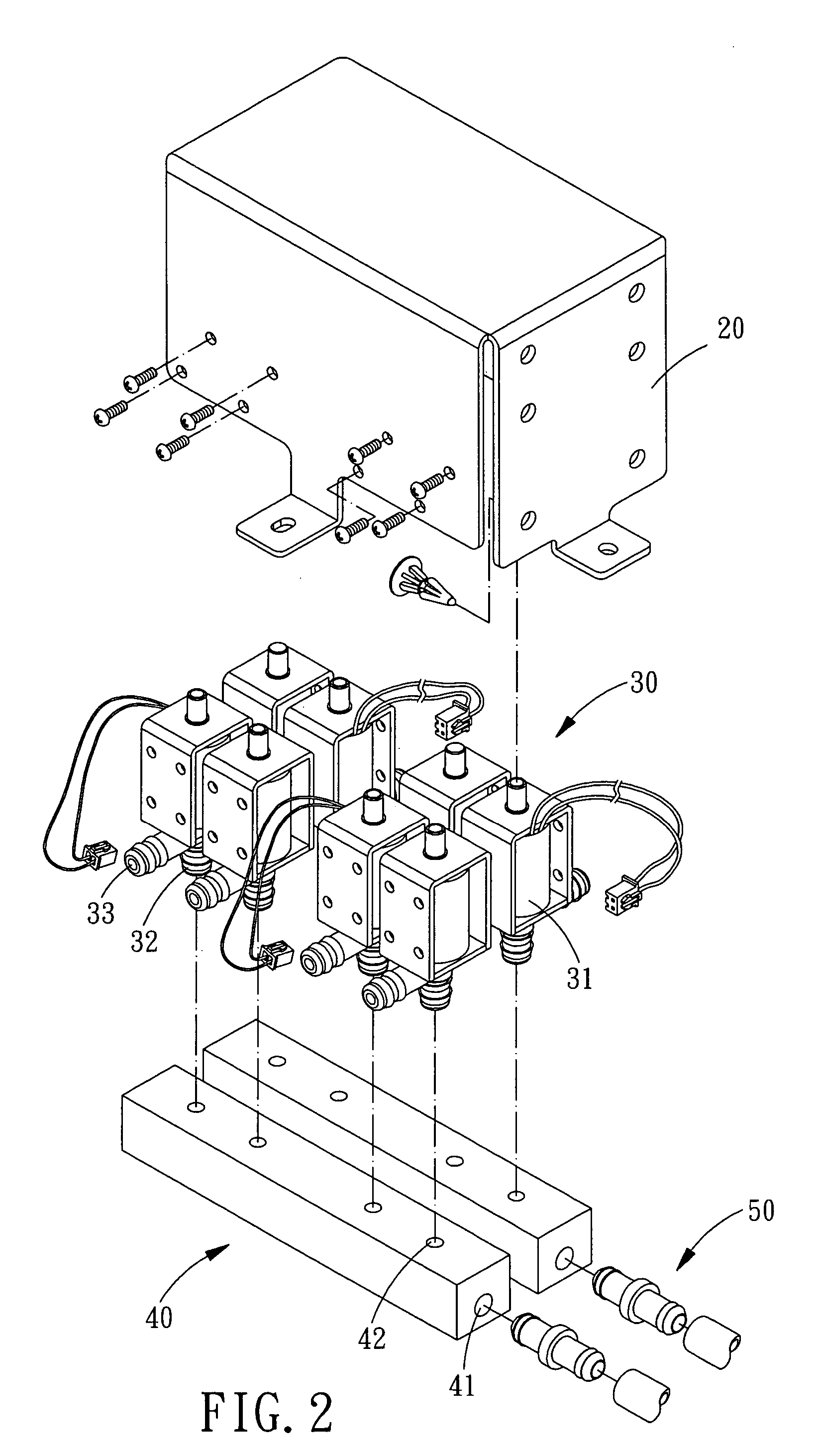 Air intake structure for electromagnetic valve assembly of a massage chair