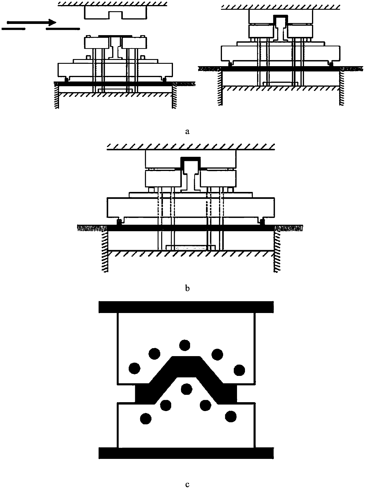 Cooling-gas direct cooling process and device based on hot forming mould of boron steel plate