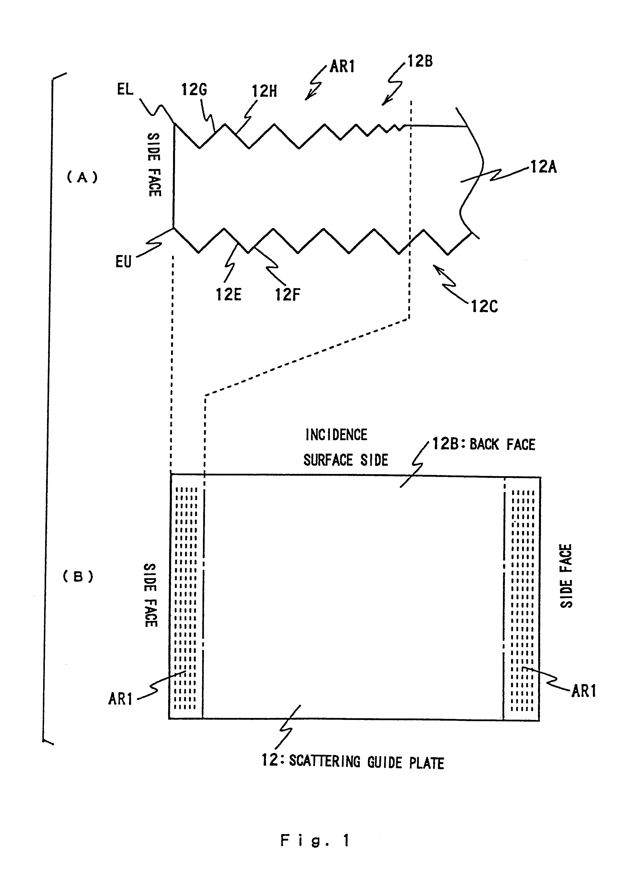 Surface light source device of side light type