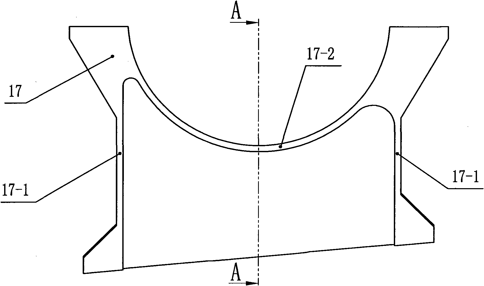 Die for controlling forming of asymmetric complex-curved rebar forge piece by using movable damping block