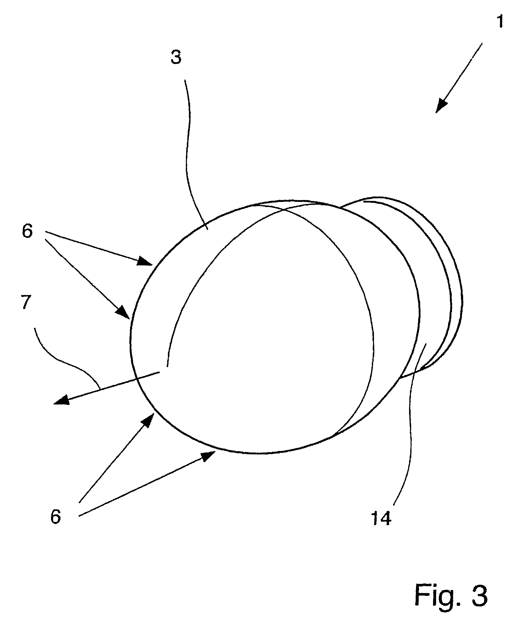 Dielectric antenna with an electromagnetic feed element and with an ellipsoidal lens made of a dielectric material