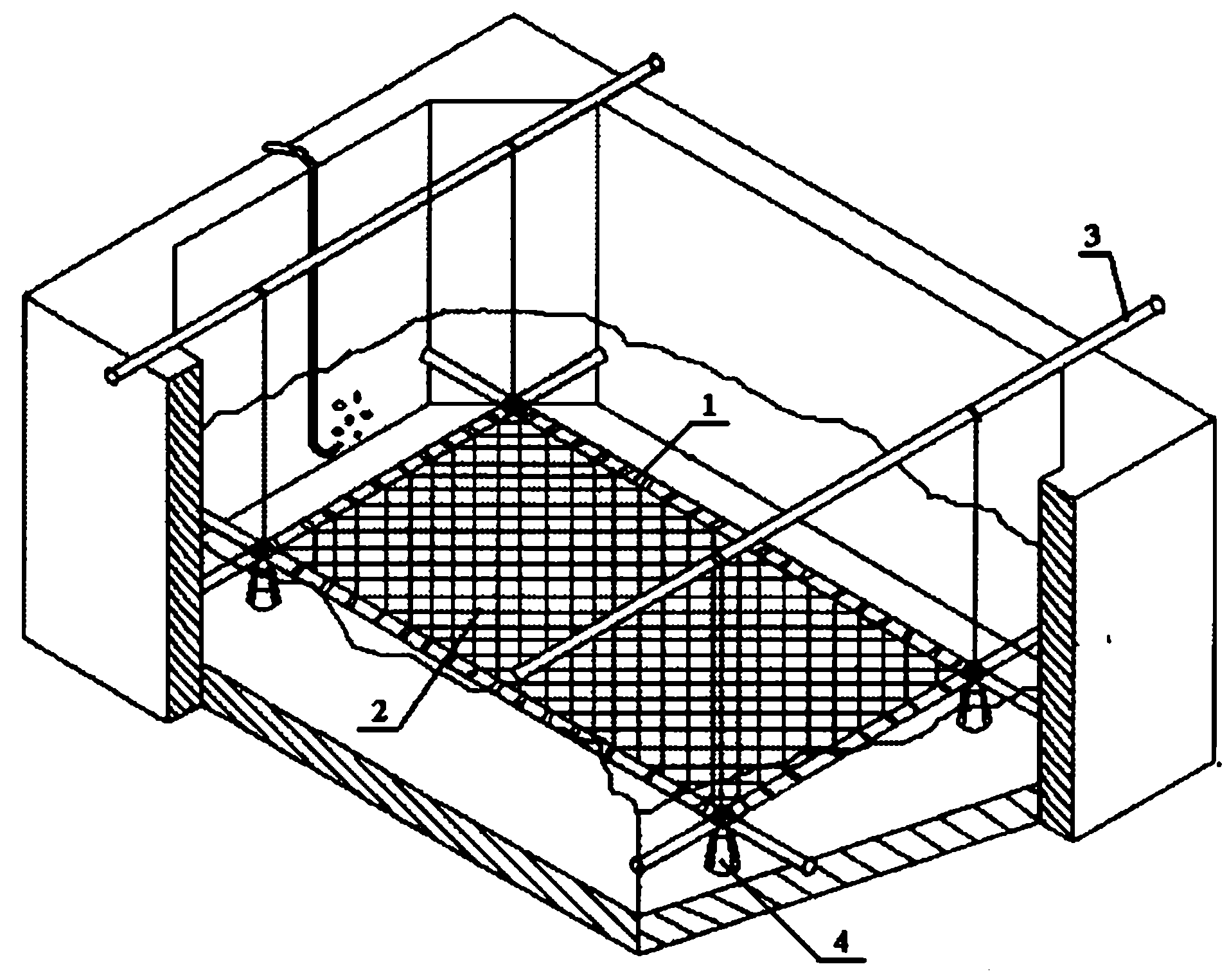 Shelter device and method for indoor cement pool temporarily cultivating green crab young crabs