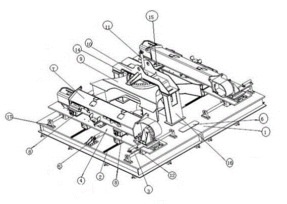 Fuzzy-positioning rapid mounting and clamping device for lower frame of excavator