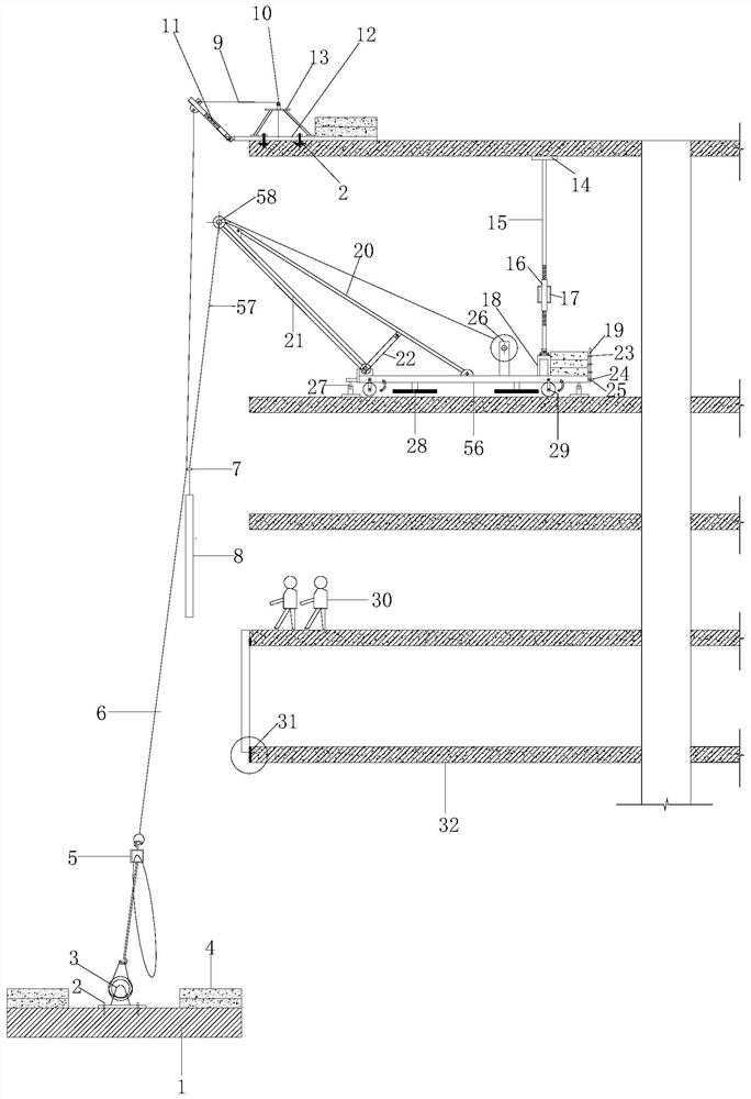 Glass curtain wall construction structure and construction method thereof