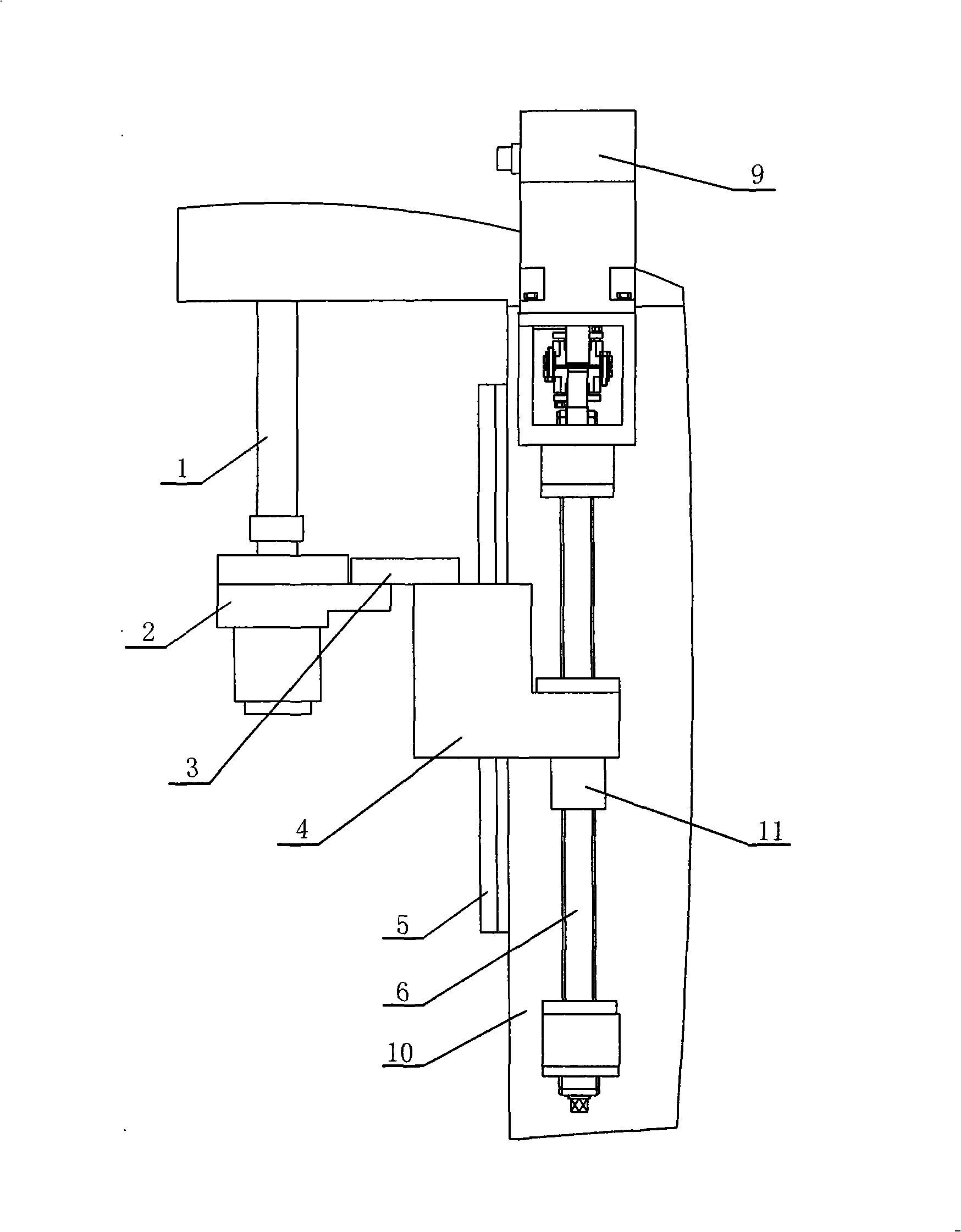 Numeric control reciprocating drive unit of honing machine spindle