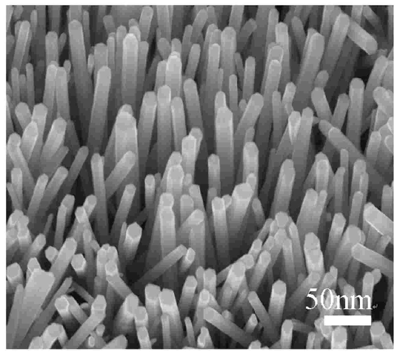 Method for synthesizing ZnO nanometer stick array on large scale