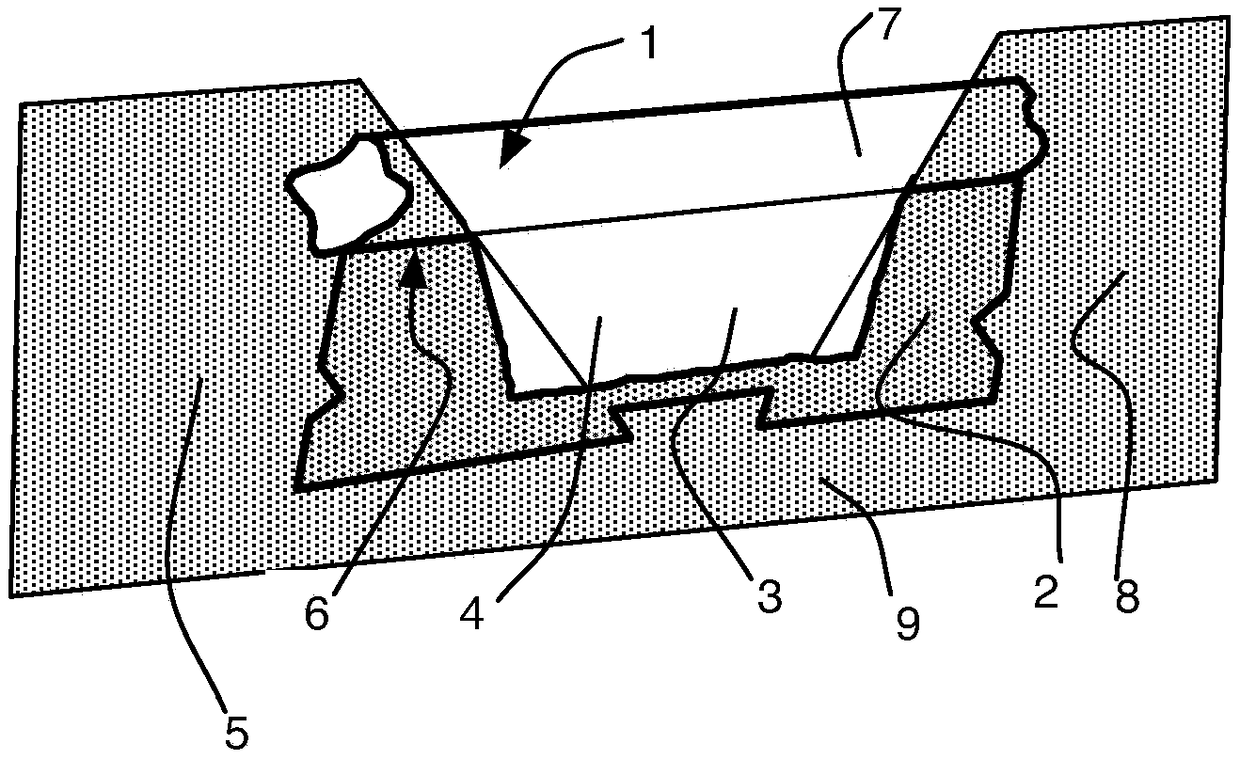 Blade, having different thicknesses, for the lining of a mold used for vulcanizing a tire