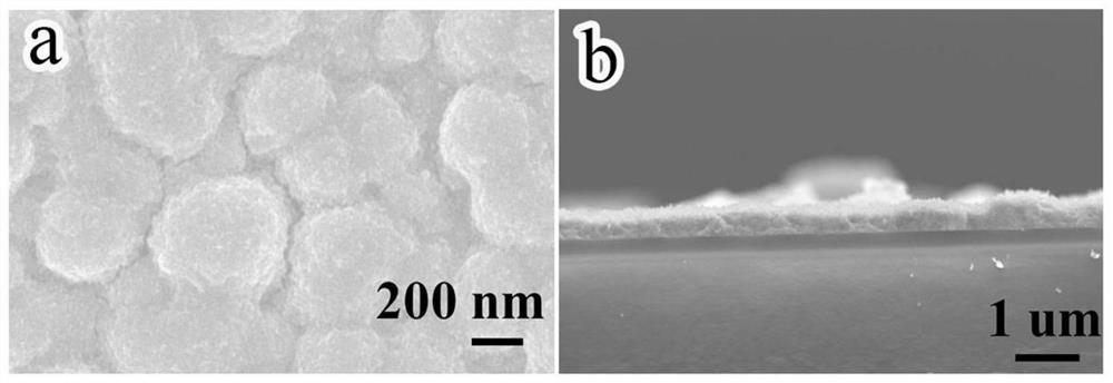 MOX-coated NH2-MOFs thin film material as well as preparation method and application thereof