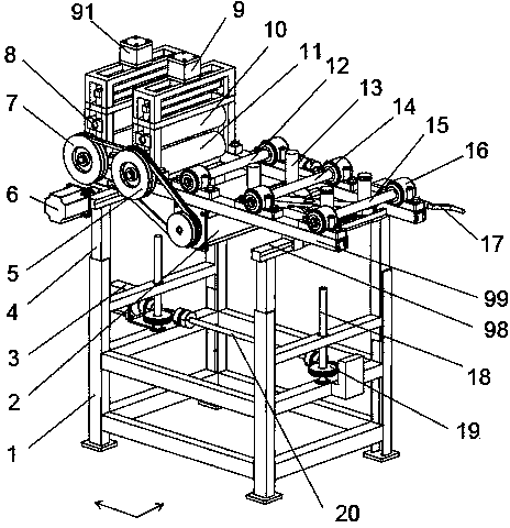 Rolling wheel conveying type punching machine automatic feeding machine