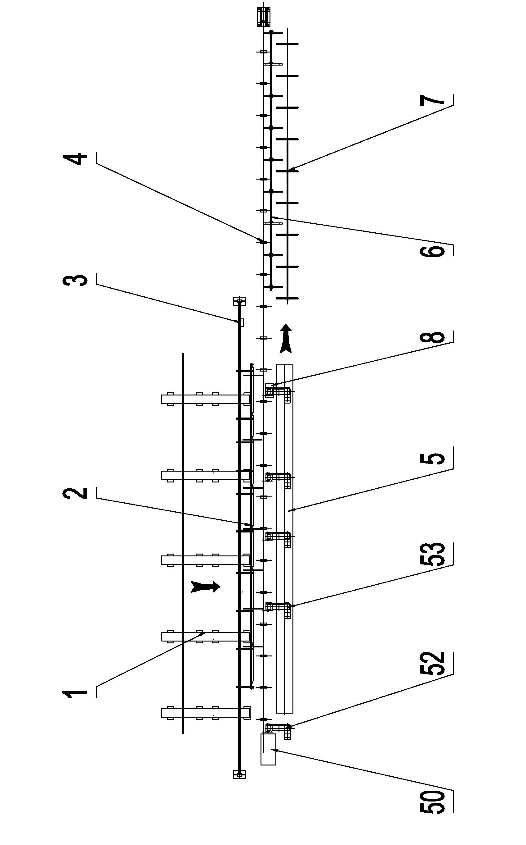 Fixed-length segmenting and sawing production line