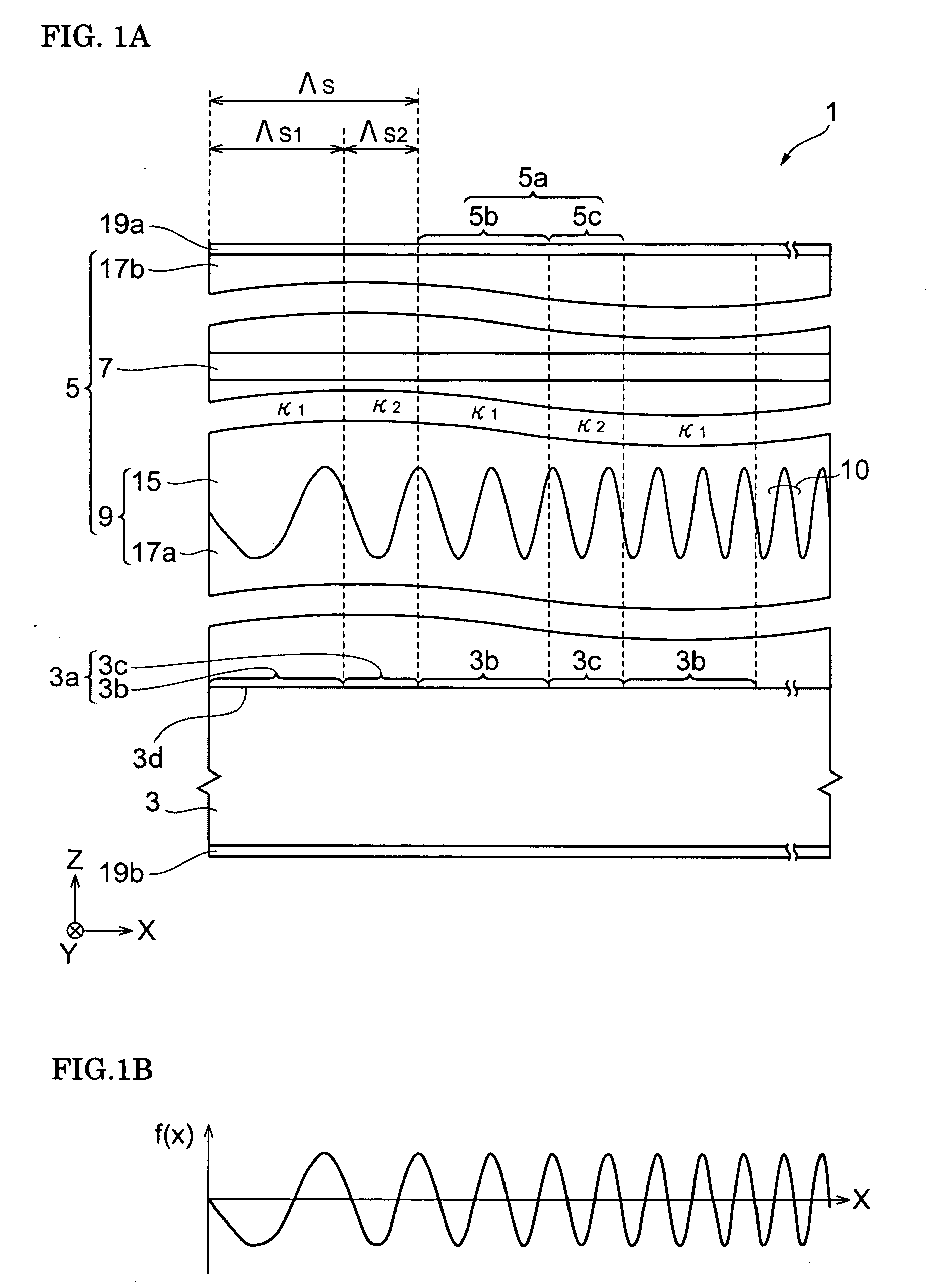 Diffraction grating device, laser diode, and wavelength tunable filter