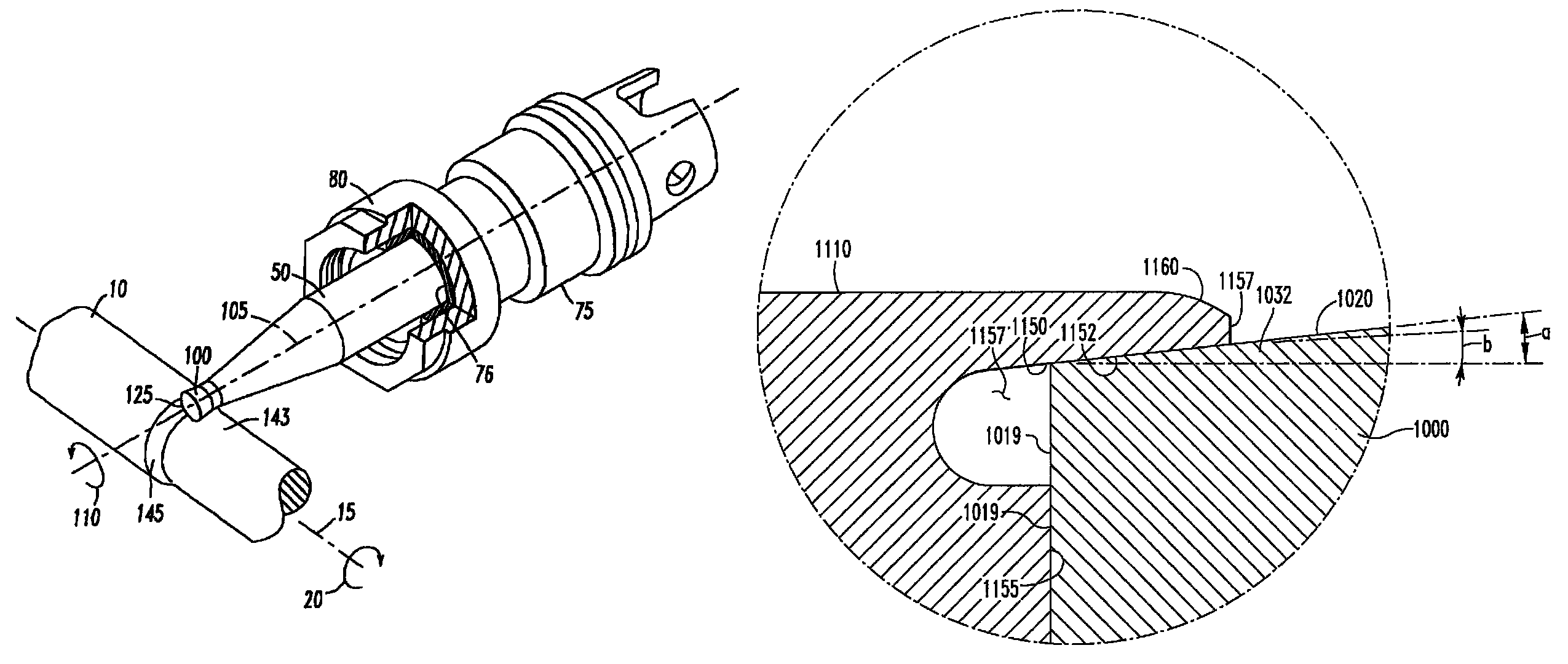 Assembly for rotating a cutting insert during a turning operation and inserts used therein