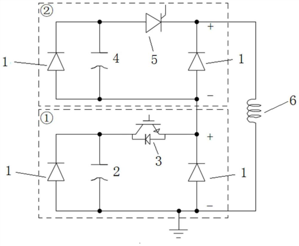 Capacitor energy storage type pulse step current generating power supply
