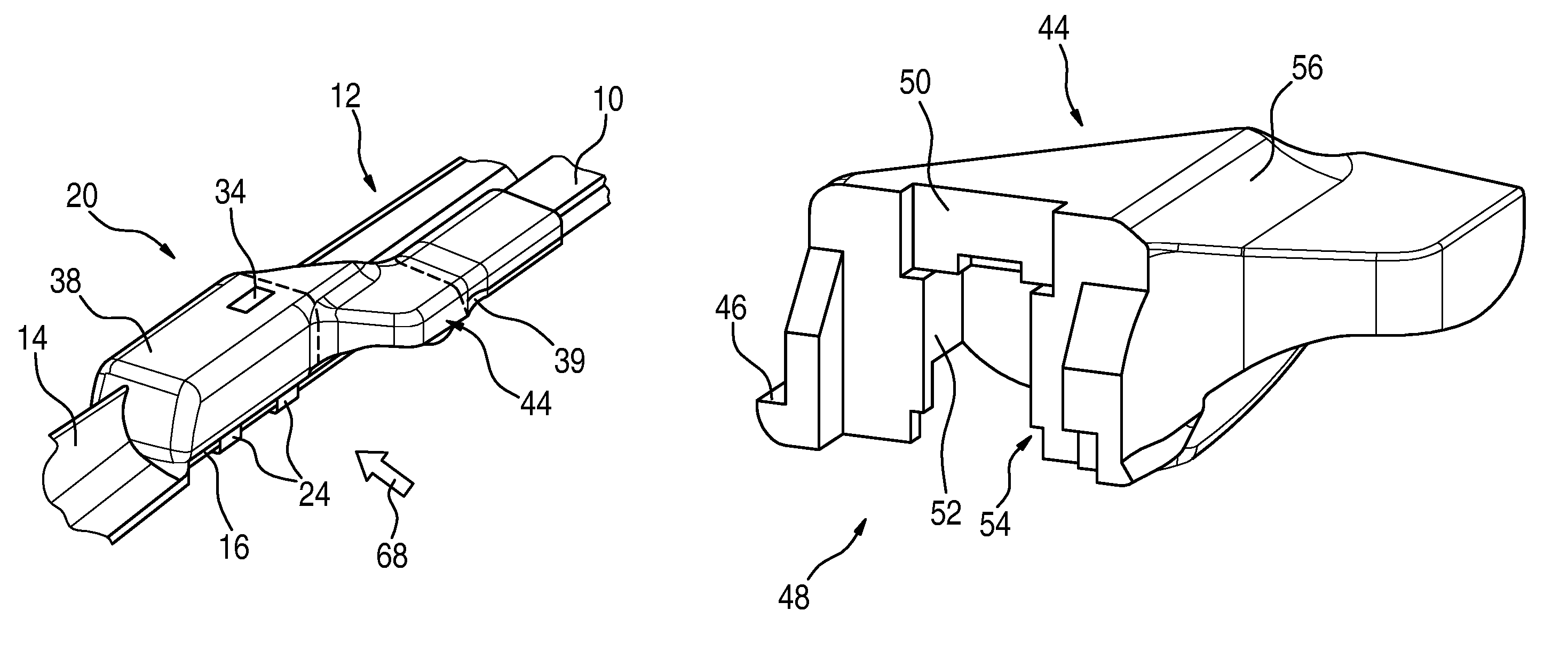 Device for connecting a wiper blade to a wiper arm of a windshield wiper in an articulated manner