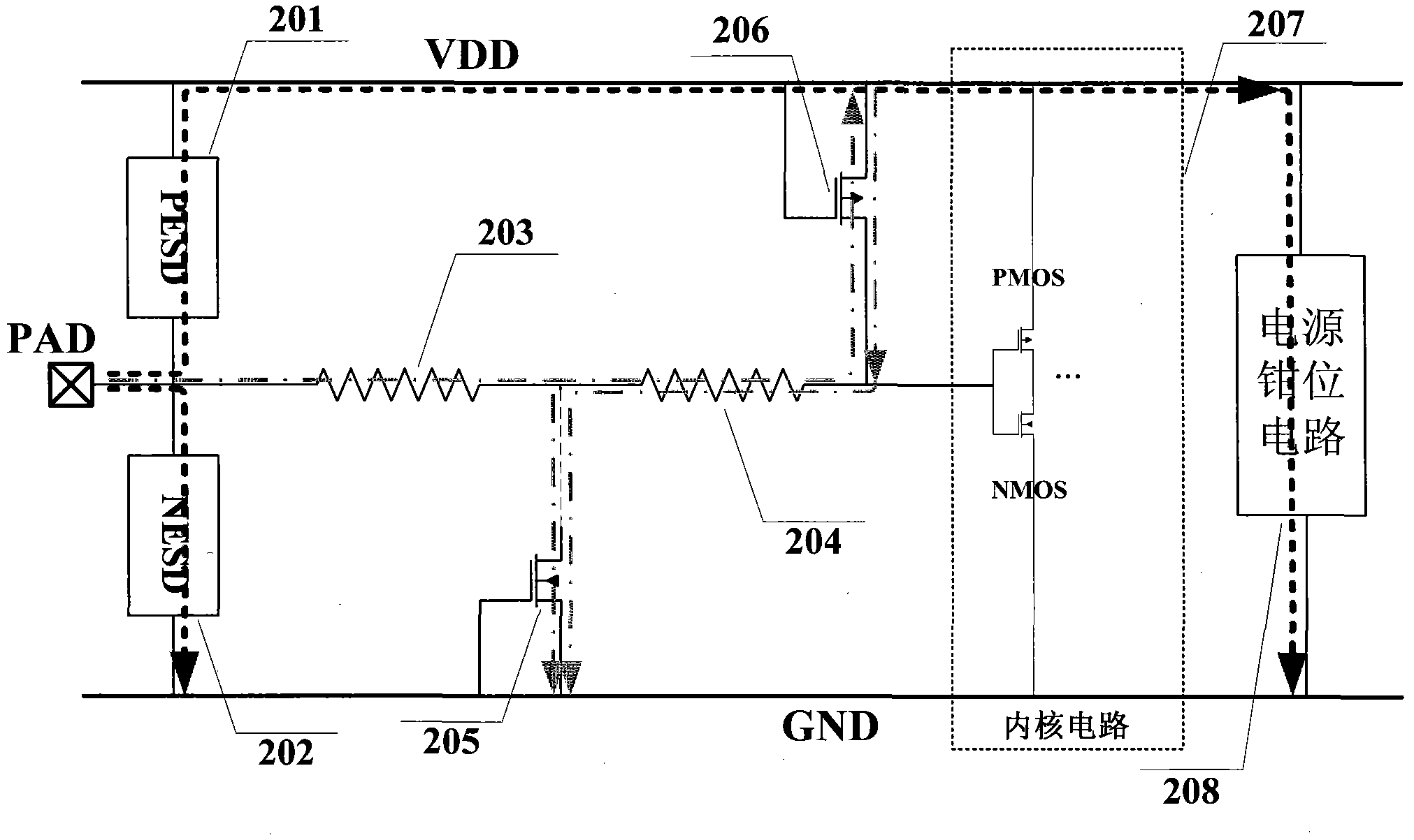 Double-mode electro-static discharge protection IO circuit