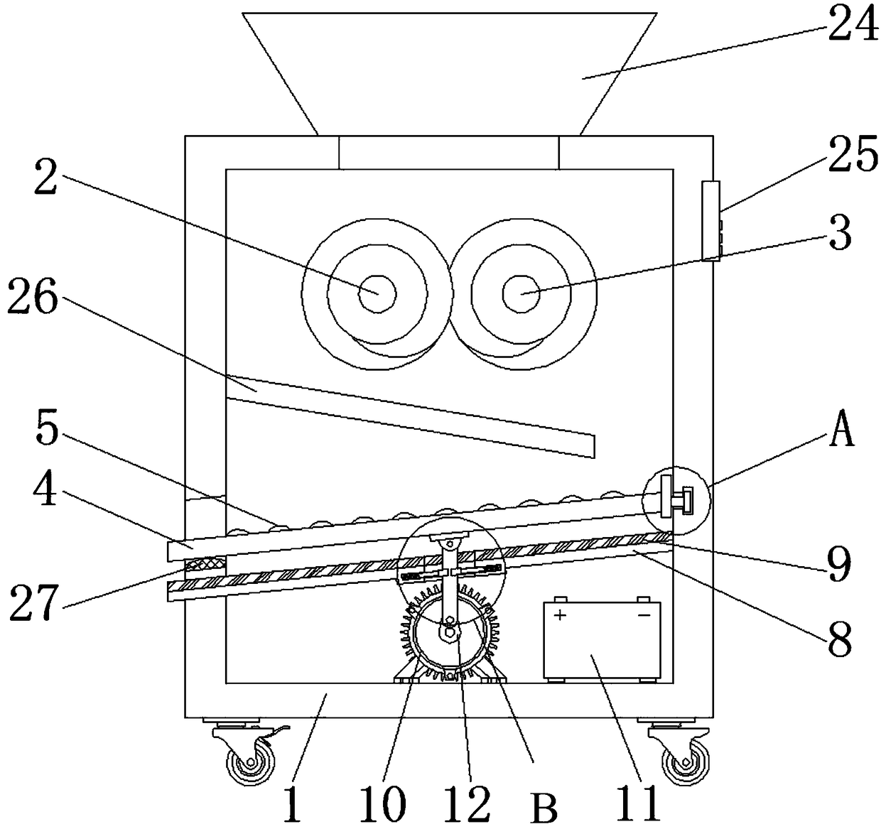 Computer waste plastic part recycling processing device