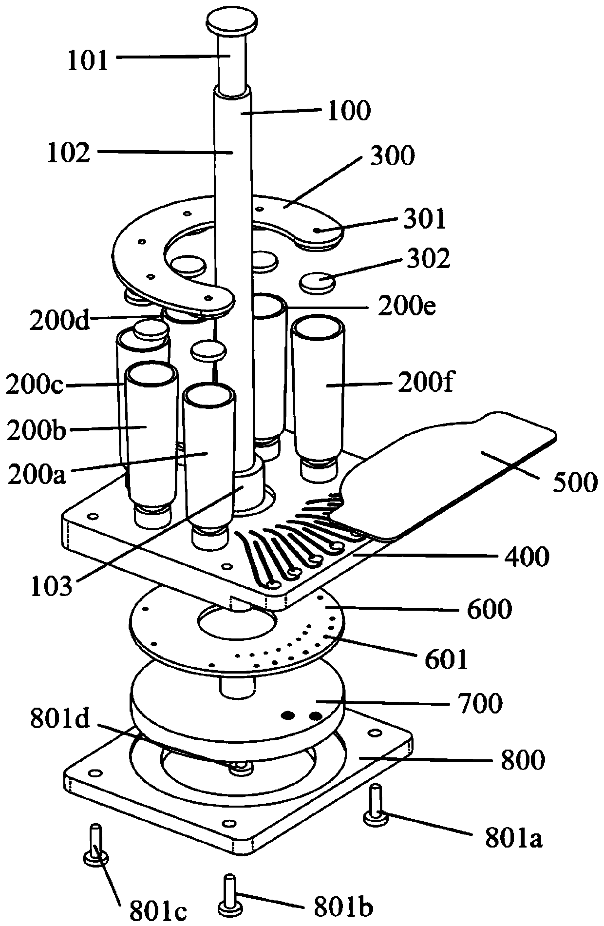 Multi-index detection microfluidic card box and application method