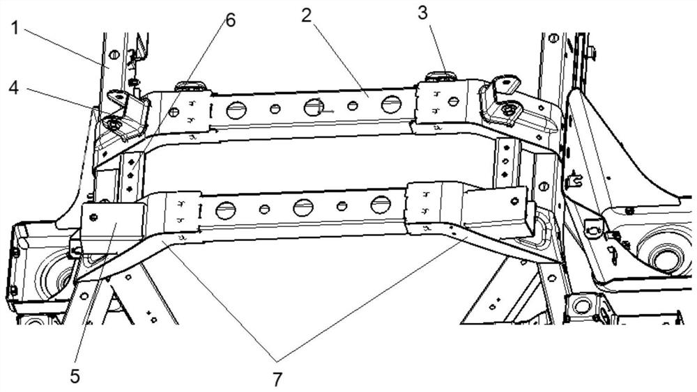 Mounting structure of front auxiliary frame of new energy vehicle