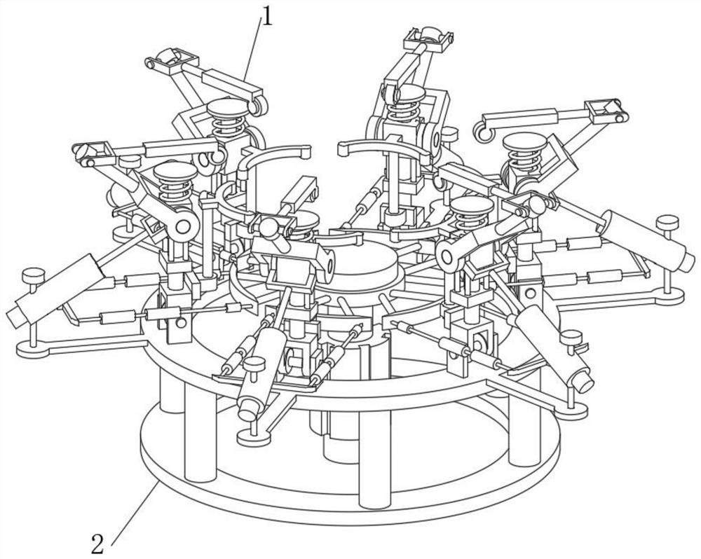 Mechanical pushing and guiding integrated limiting device