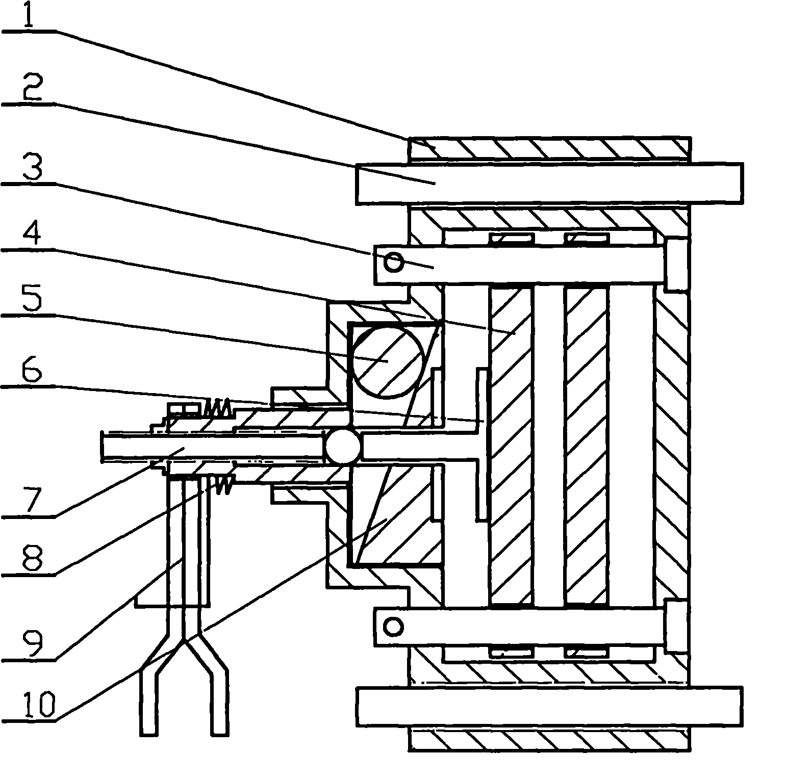 Mechanical dish brake of adjustable gradient disk