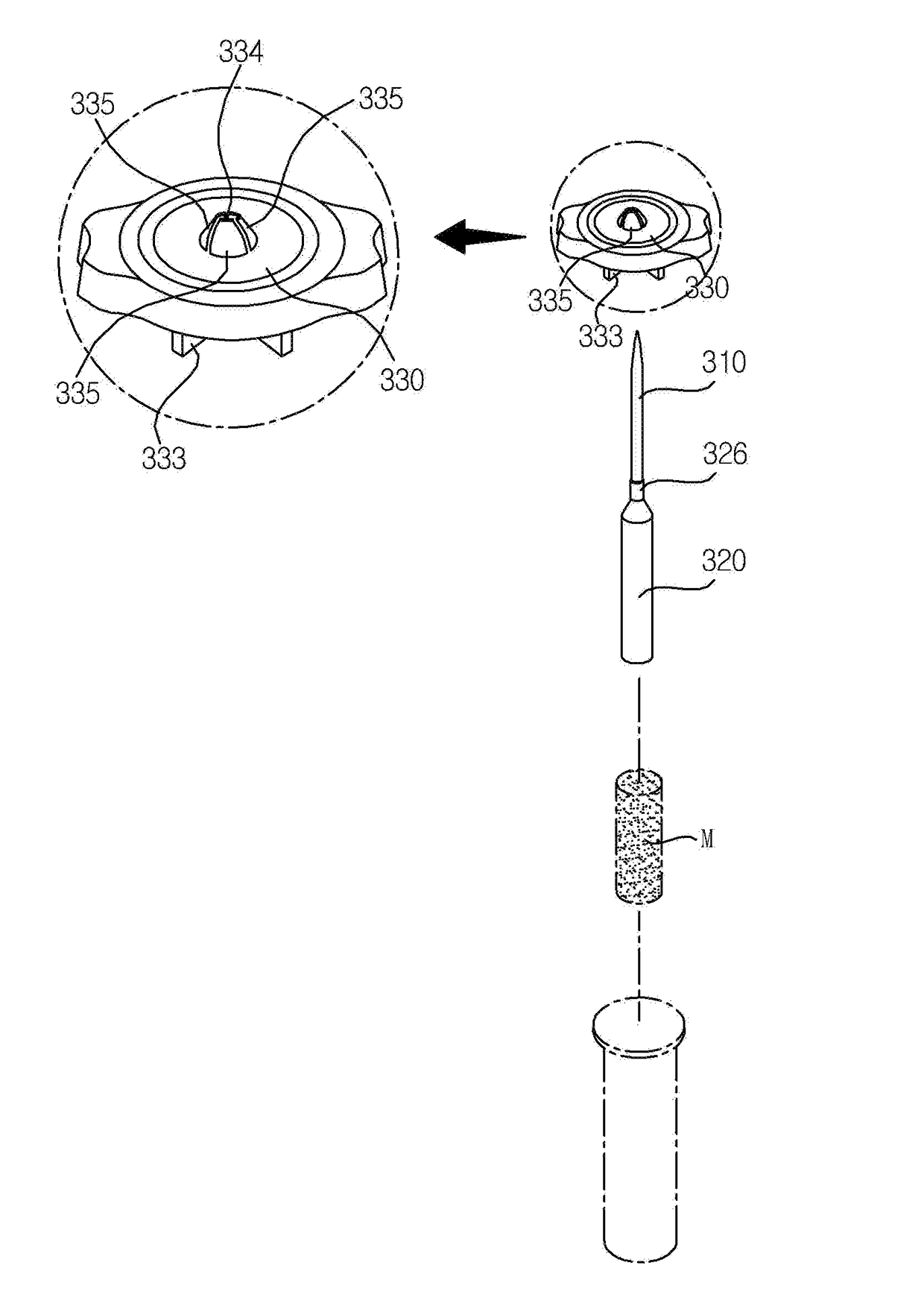 Cartridge for treating dental root and method for manufacturing needle for treating dental root