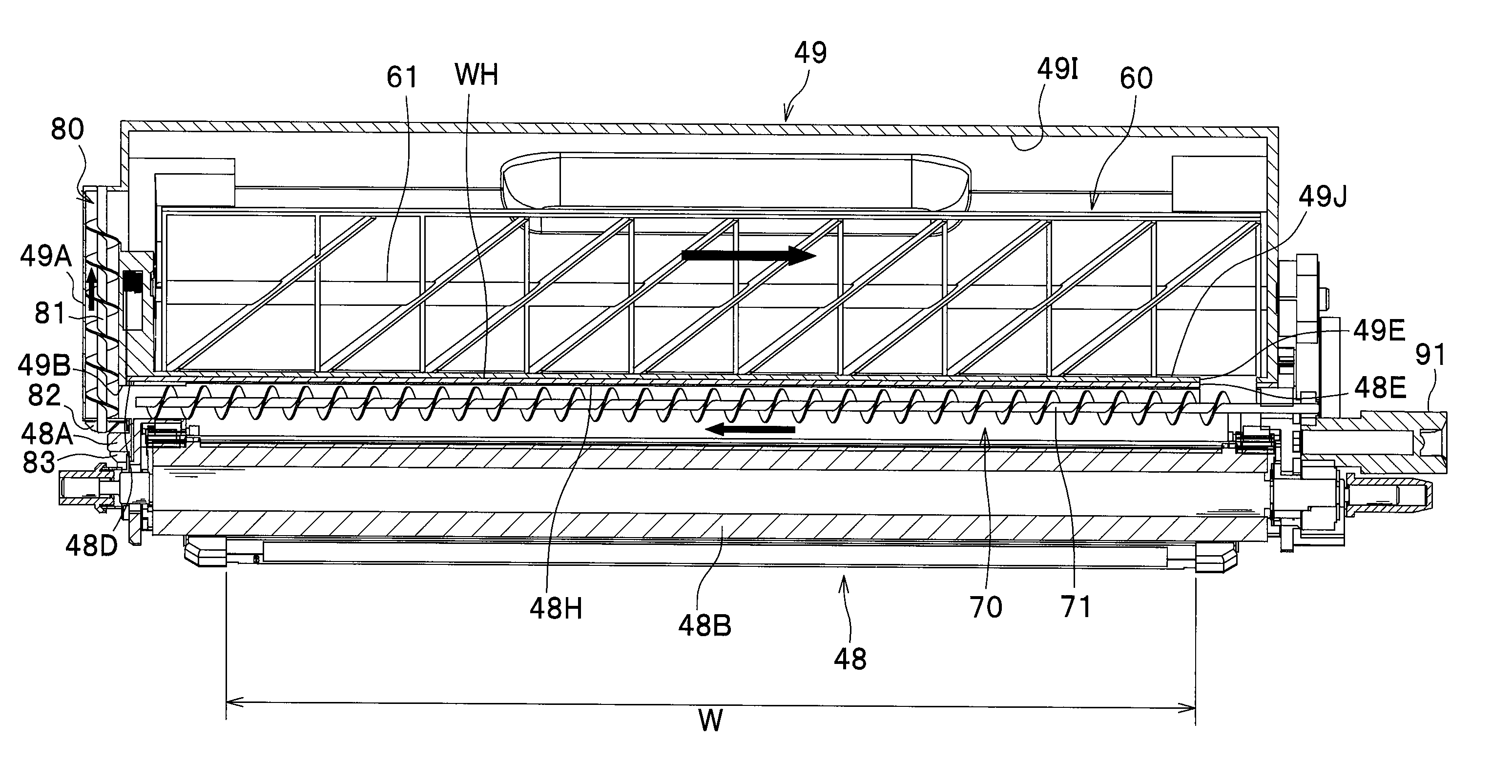 Image forming apparatus with a developer circulation mechanism