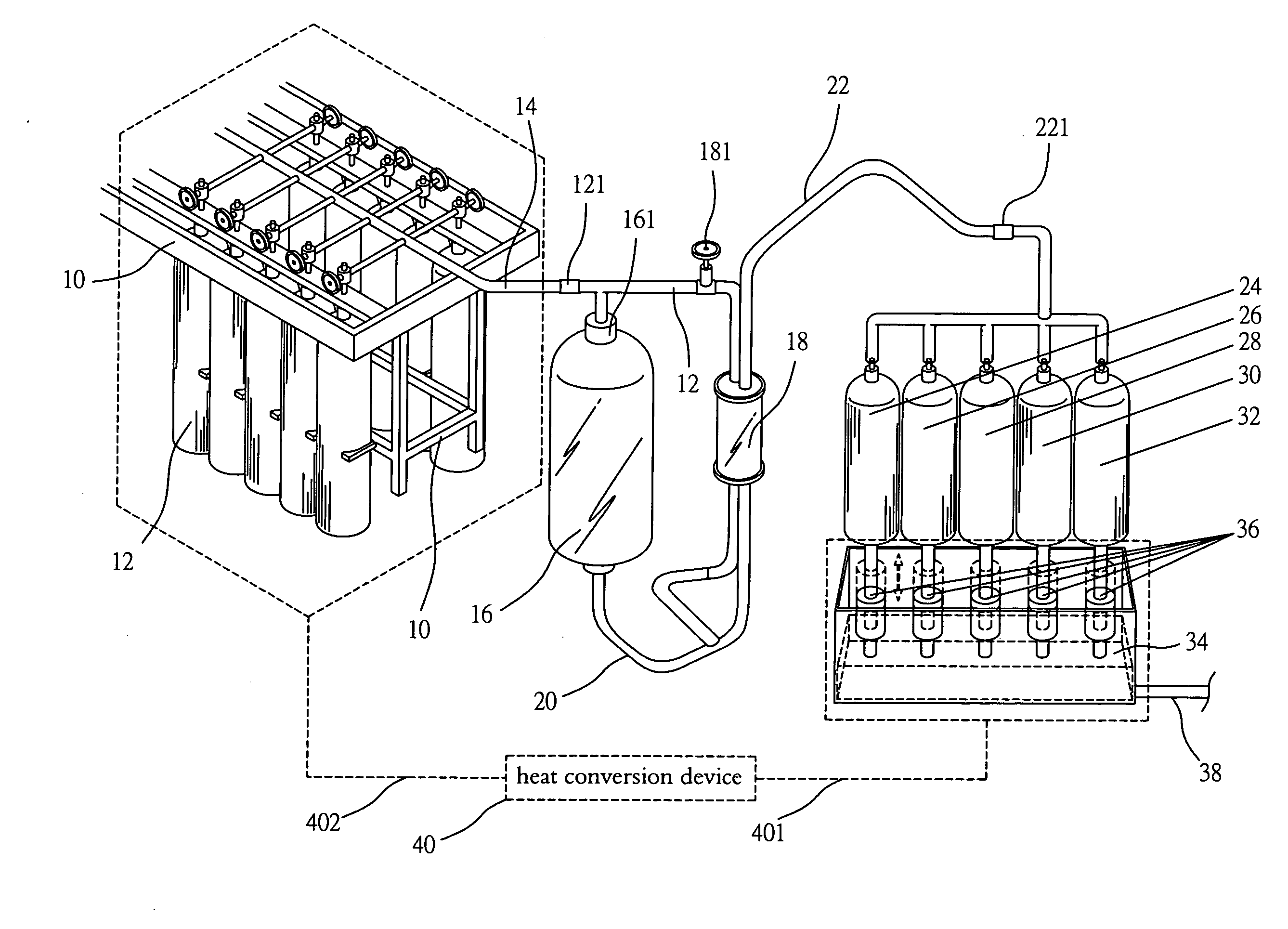 Unlimited supplying type partial gas pressure structure