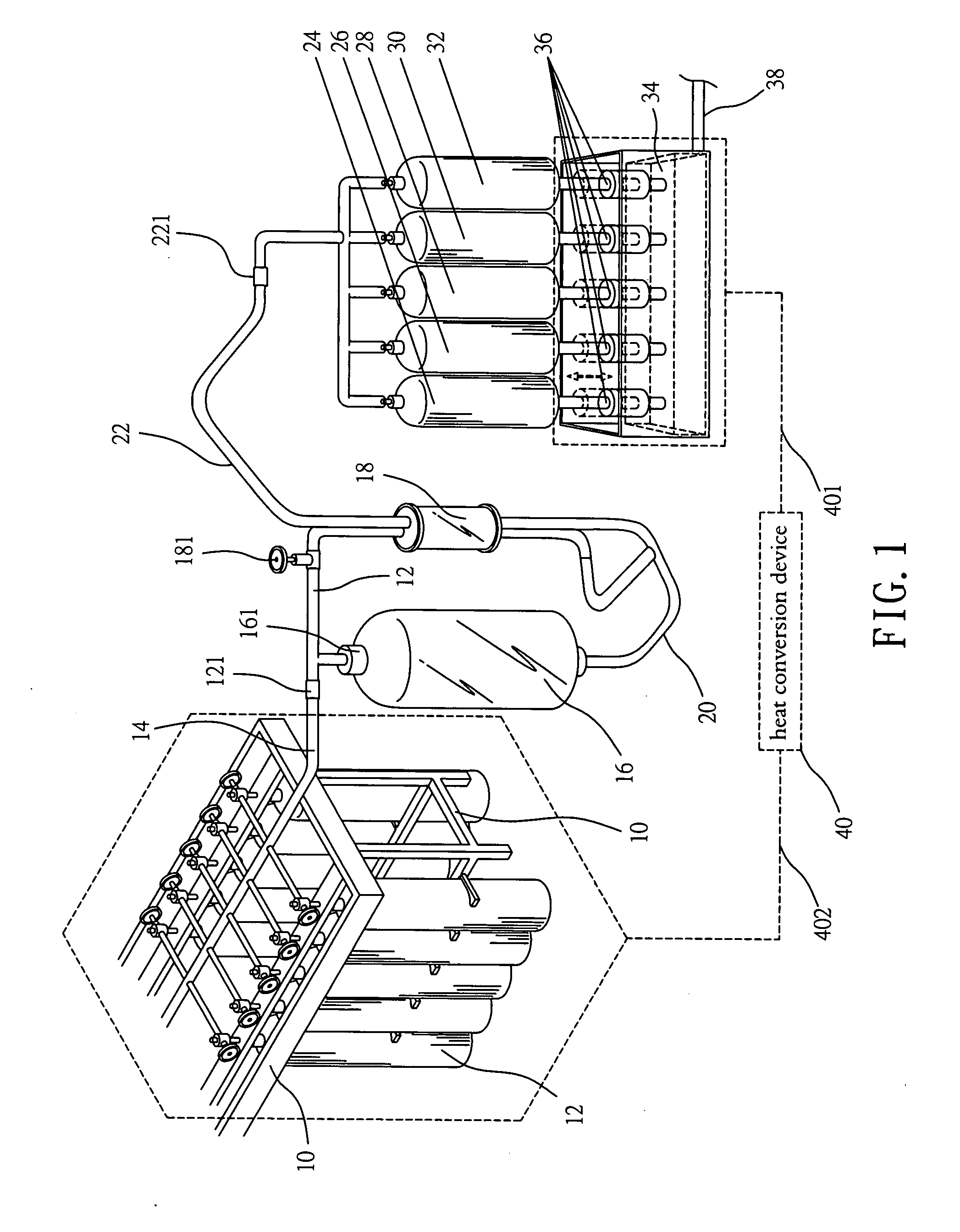 Unlimited supplying type partial gas pressure structure