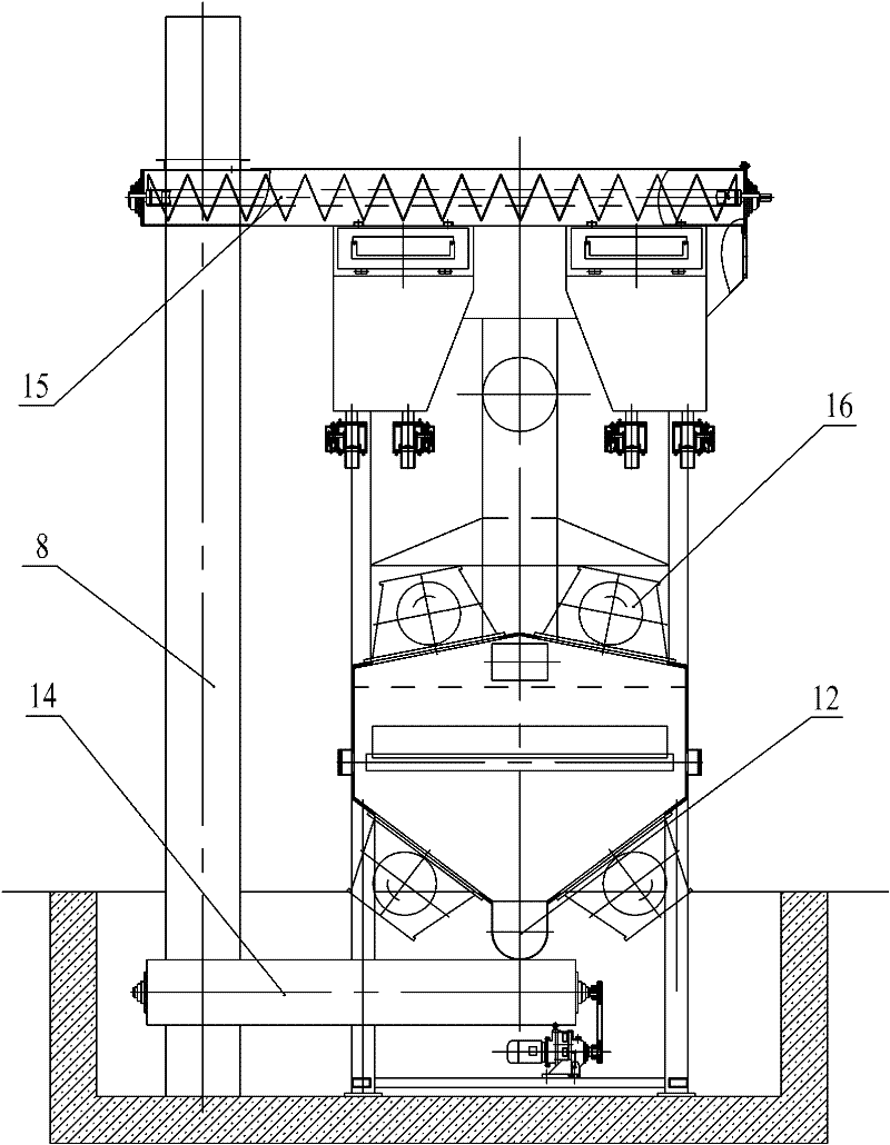 Through-type bar material airless blast cleaner