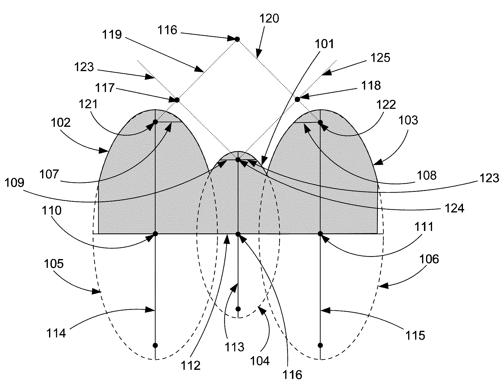 Lens for concentrating low frequency ultrasonic energy