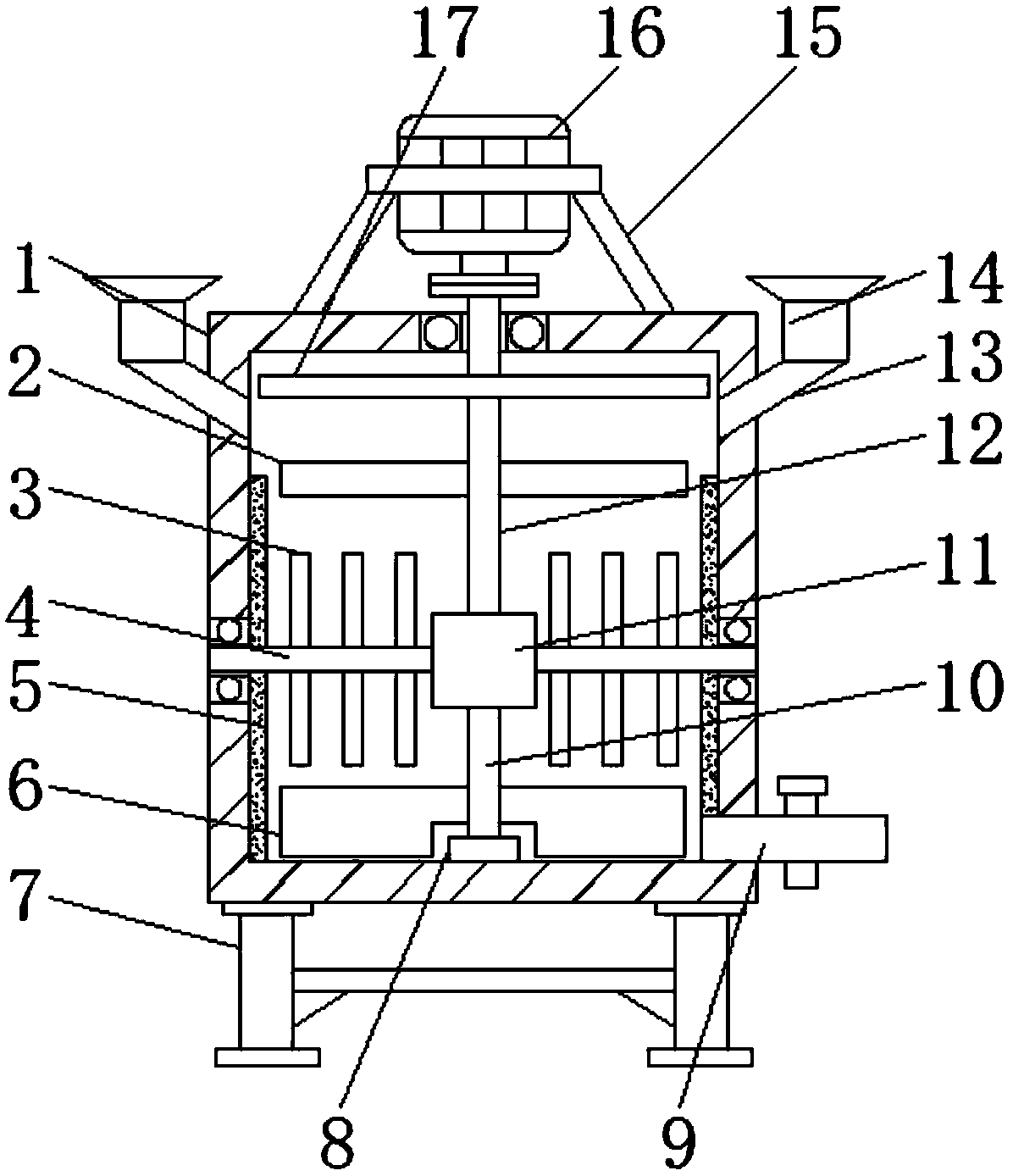 Horticultural vegetation cultivating soil mixing device